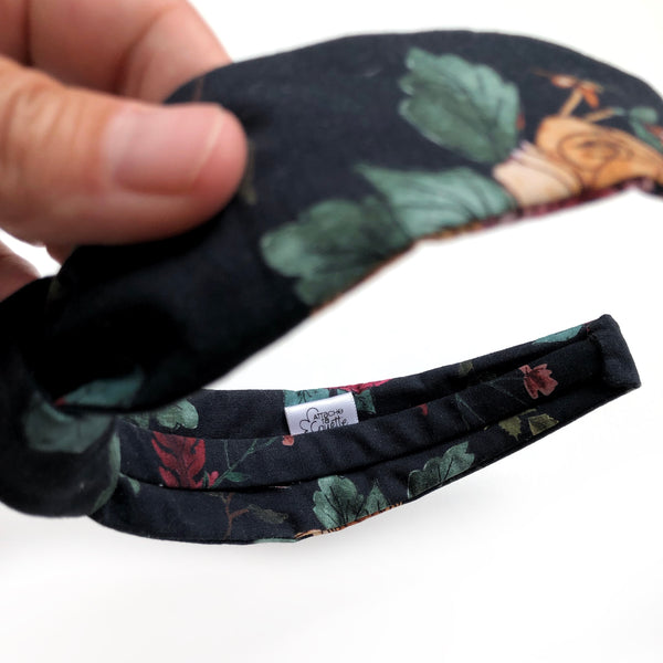 Passe pour cheveux Fleurs Rosettes fond noir