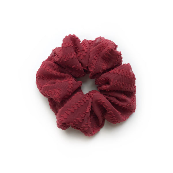 Chouchou Dodu Chiffon Texturé Bordeaux