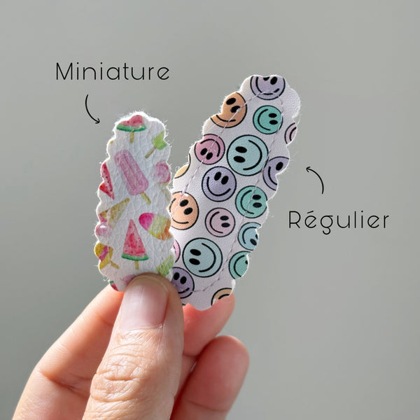 Barrette snap clip pour toupet ou cheveux fins. Format miniature ou régulier fait mais au Quéebc