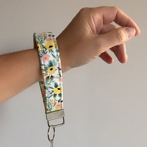 Bracelet porte-Clés en tissu de coton fait au Québec