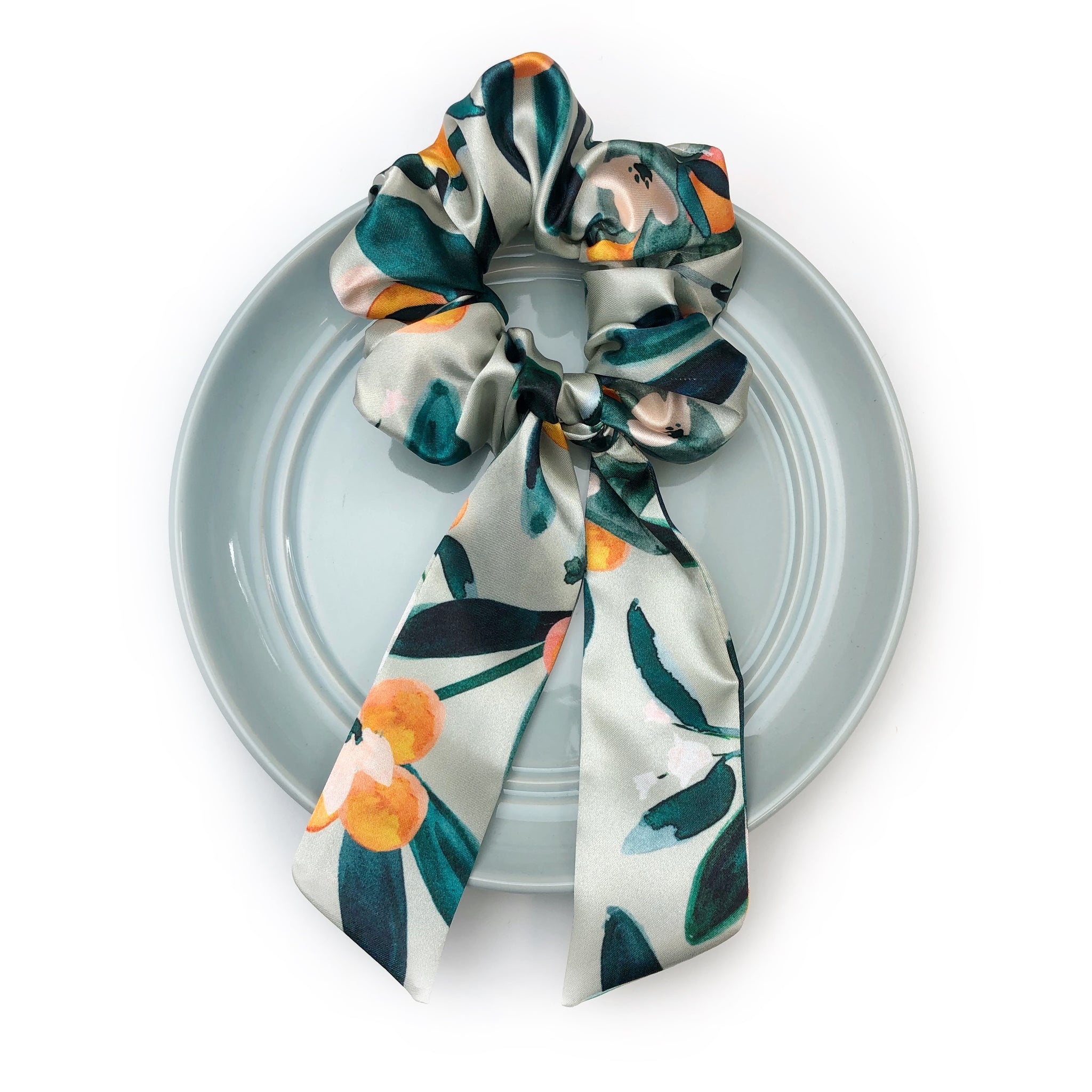 Chouchou Foulard en Satin Agrumes