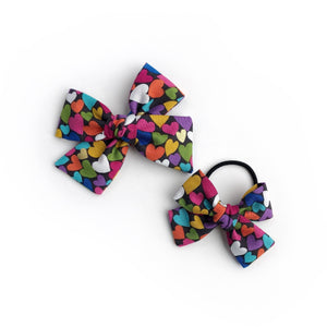 Boucle coeurs multicolor bow pinwheel